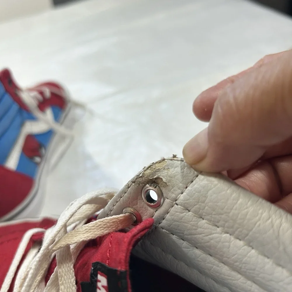 Vans x Marvel Spider-Man Sk8-Hi Zip High Top Sneakers - Kids Size 2.0 (Red/Blue)